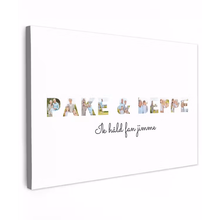 Gepersonaliseerd buiten canvas - Pake & Beppe - Lettercollage — 1