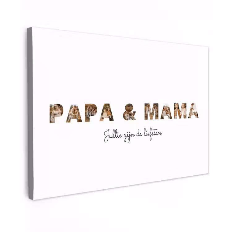 Gepersonaliseerd buiten canvas - Papa & Mama - Lettercollage — 1