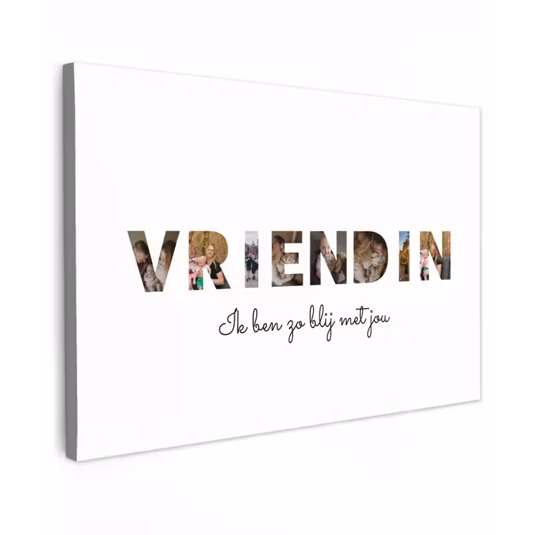 Gepersonaliseerd buiten canvas - Vriendin - Lettercollage — 1