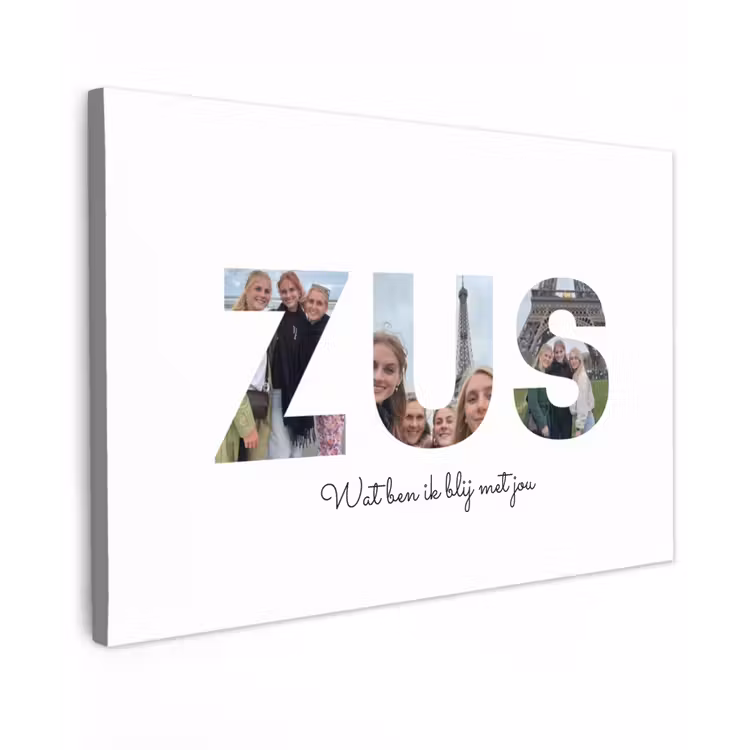 Gepersonaliseerd buiten canvas - Zus - Lettercollage — 1