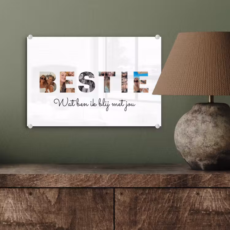 Gepersonaliseerd glas schilderij - Bestie - Lettercollage — 4