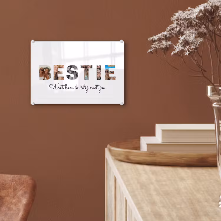 Gepersonaliseerd glas schilderij - Bestie - Lettercollage — 6