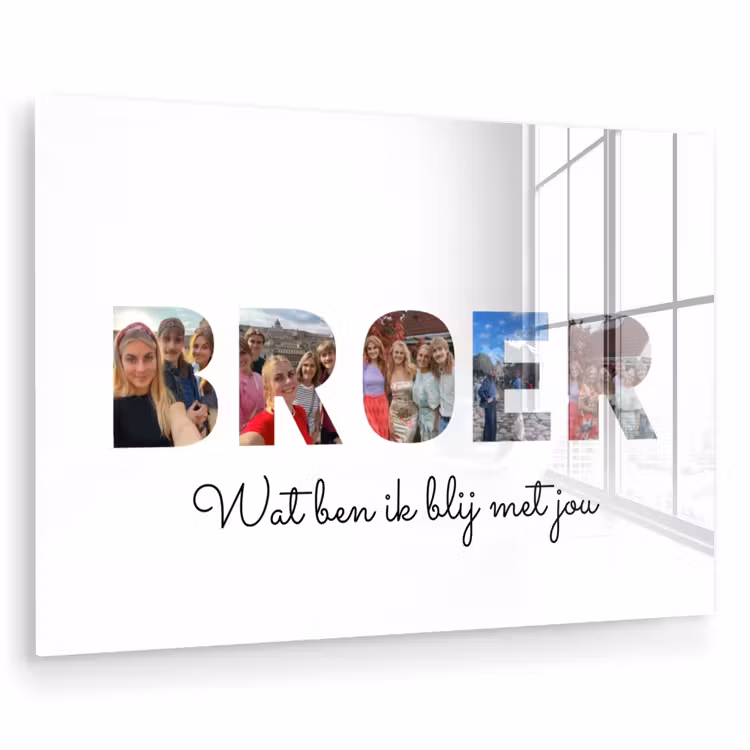 Gepersonaliseerd glas schilderij - Broer - Lettercollage — 1