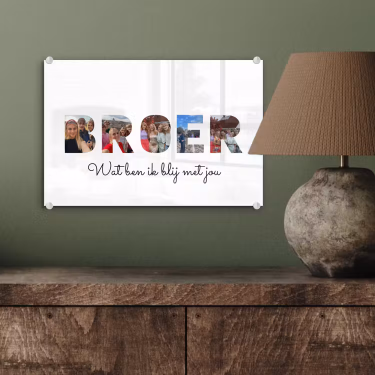 Gepersonaliseerd glas schilderij - Broer - Lettercollage — 4
