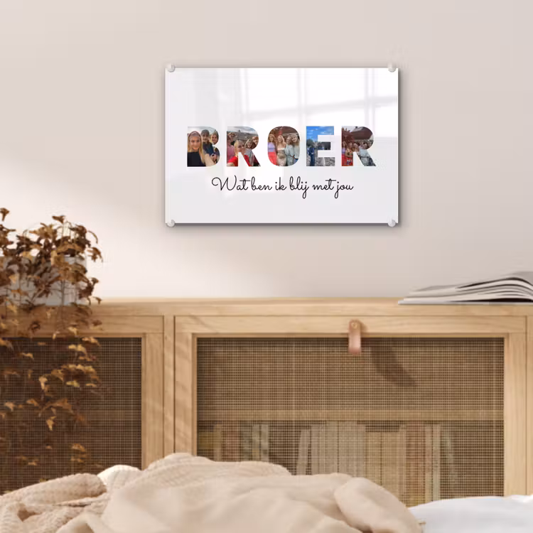 Gepersonaliseerd glas schilderij - Broer - Lettercollage — 5