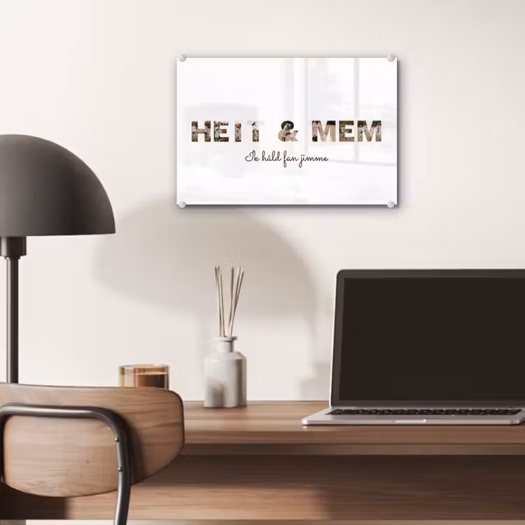 Gepersonaliseerd glas schilderij - Heit & Mem - Lettercollage — 7