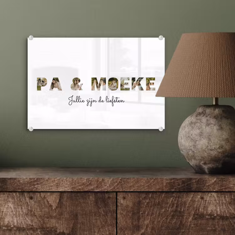 Gepersonaliseerd glas schilderij - Pa & Moeke - Lettercollage — 4