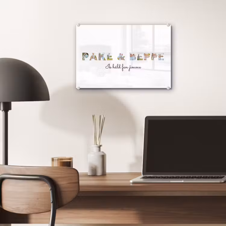 Gepersonaliseerd glas schilderij - Pake & Beppe - Lettercollage — 7