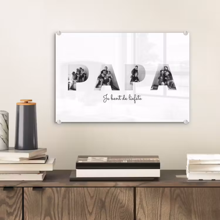 Gepersonaliseerd glas schilderij - Papa - Lettercollage — 2