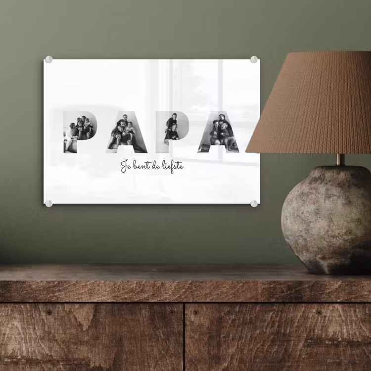 Gepersonaliseerd glas schilderij - Papa - Lettercollage — 4