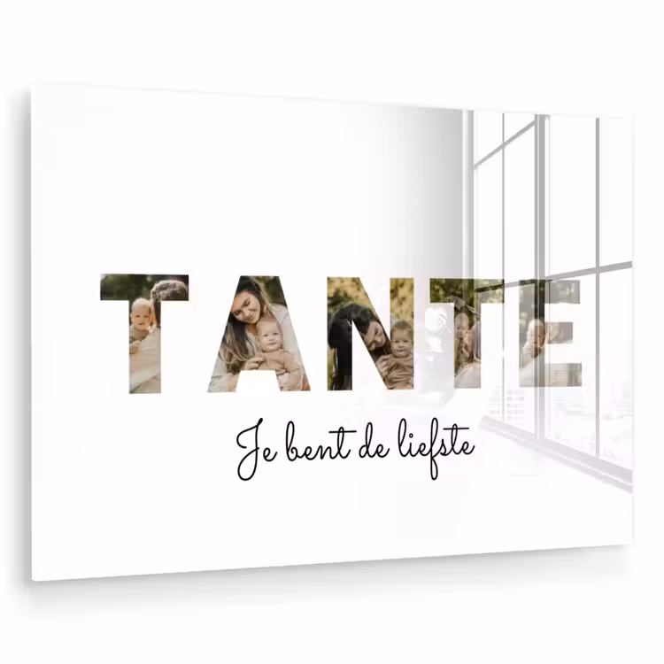 Gepersonaliseerd glas schilderij - Tante - Lettercollage — 1