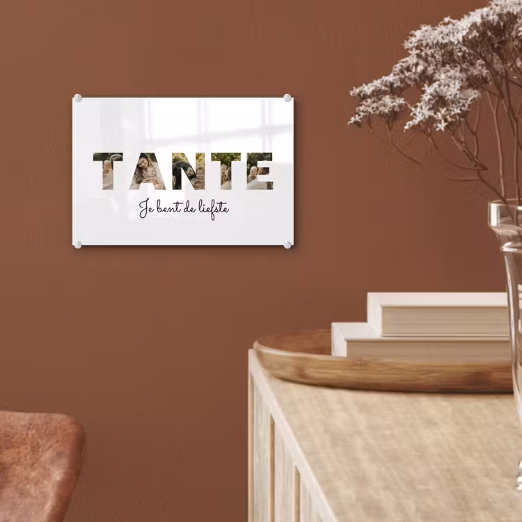 Gepersonaliseerd glas schilderij - Tante - Lettercollage — 6