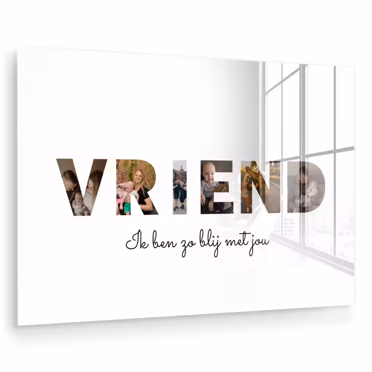 Gepersonaliseerd glas schilderij - Vriend - Lettercollage — 1