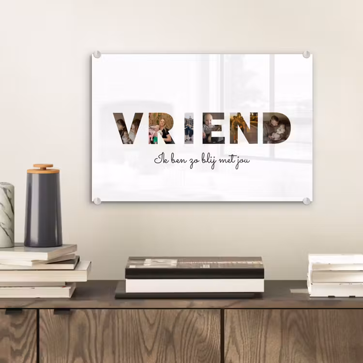 Gepersonaliseerd glas schilderij - Vriend - Lettercollage — 2