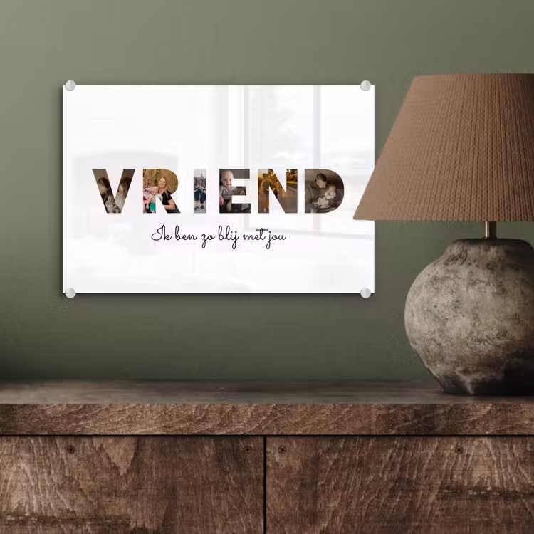 Gepersonaliseerd glas schilderij - Vriend - Lettercollage — 4