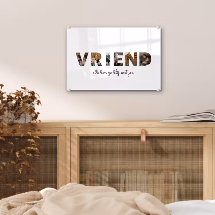 Gepersonaliseerd glas schilderij - Vriend - Lettercollage — 5