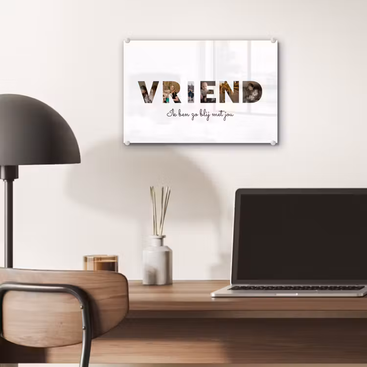Gepersonaliseerd glas schilderij - Vriend - Lettercollage — 7