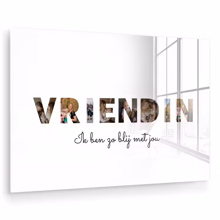 Gepersonaliseerd glas schilderij - Vriendin - Lettercollage — 1