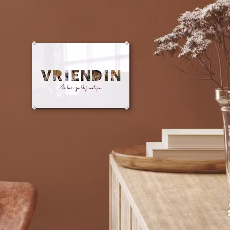 Gepersonaliseerd glas schilderij - Vriendin - Lettercollage — 6
