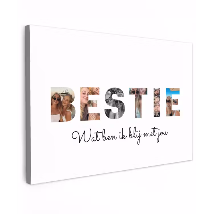 Gepersonaliseerd buiten canvas - Bestie - Lettercollage — 1
