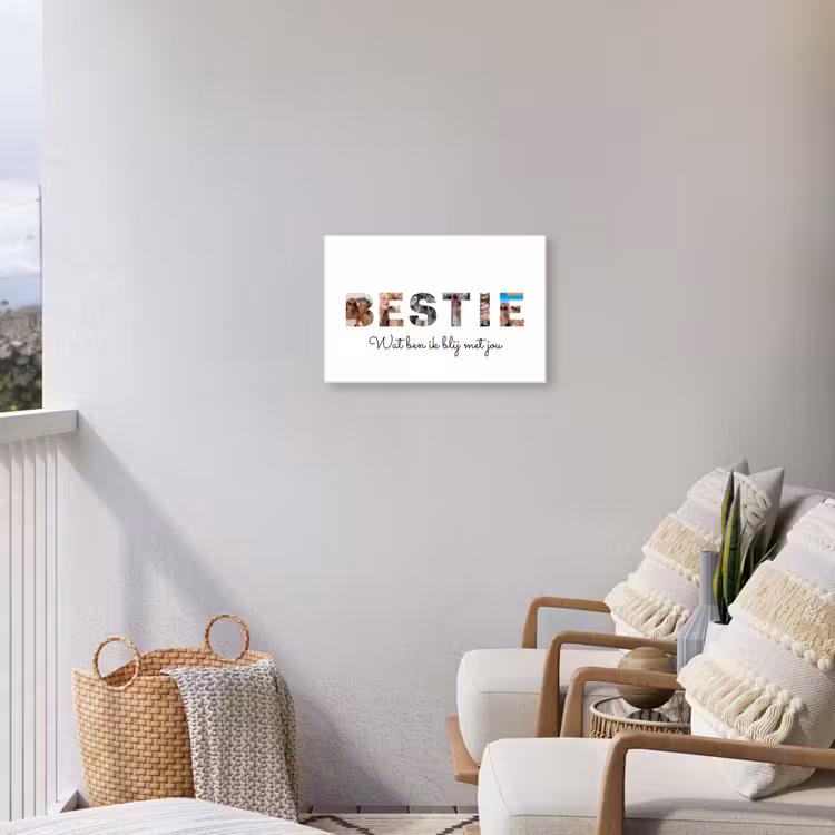 Gepersonaliseerd buiten canvas - Bestie - Lettercollage — 4