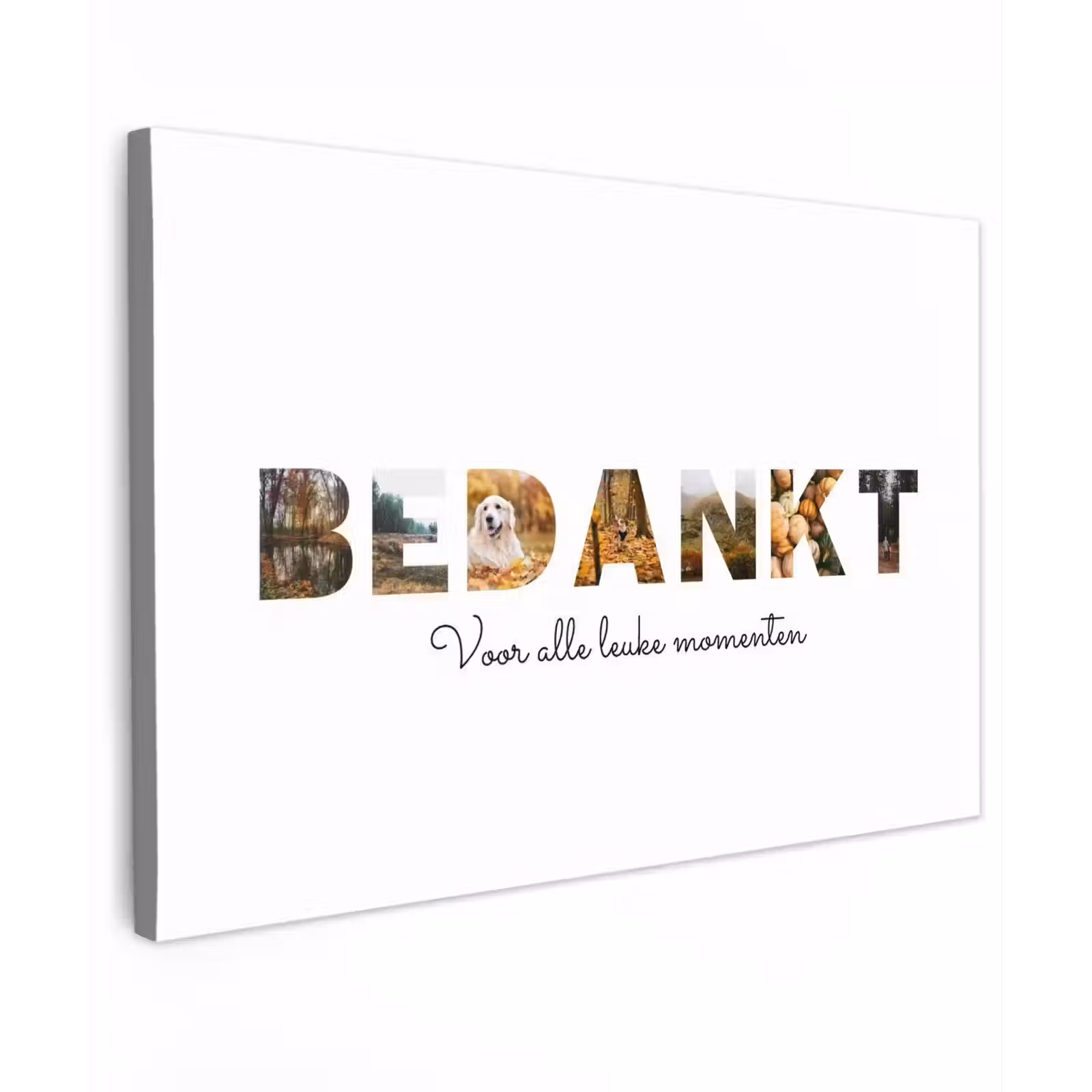 Gepersonaliseerd buiten canvas - Bedankt - Lettercollage — 1