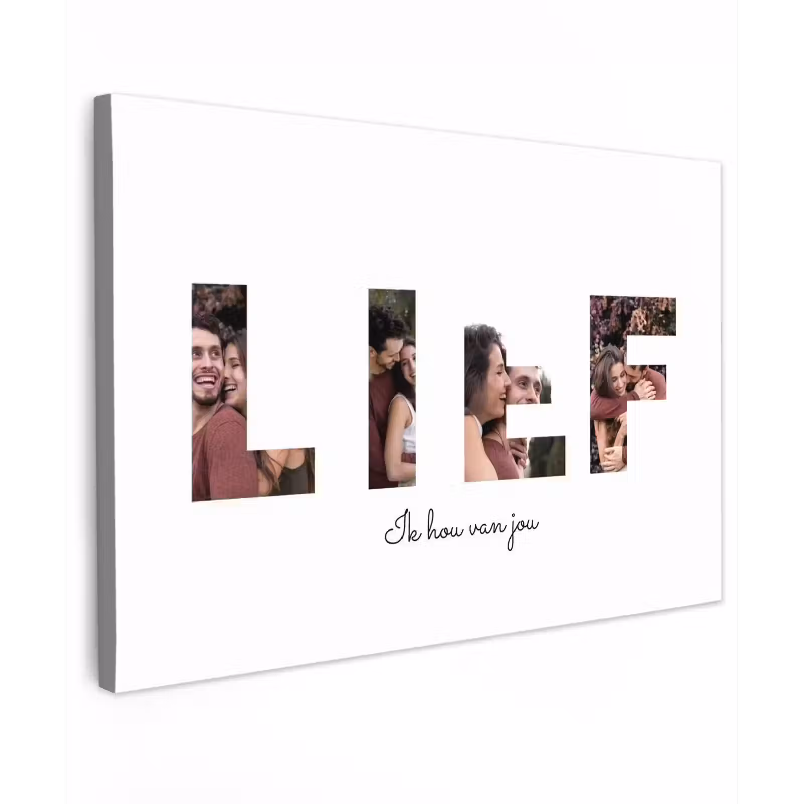 Gepersonaliseerd buiten canvas - Lief - Lettercollage — 1