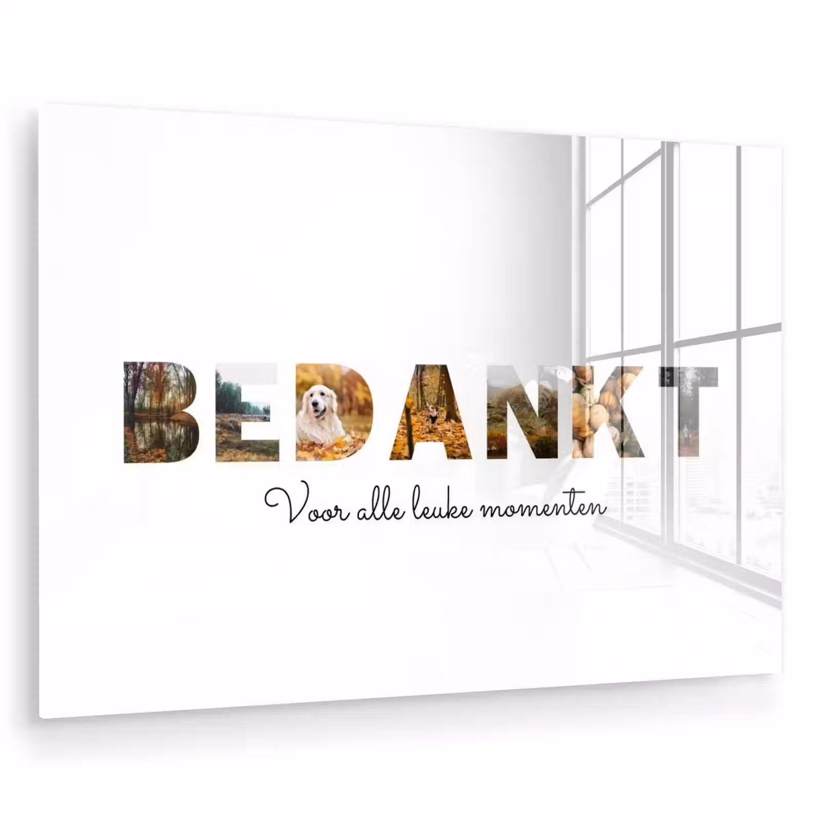Gepersonaliseerd glas schilderij - Bedankt - Lettercollage — 1