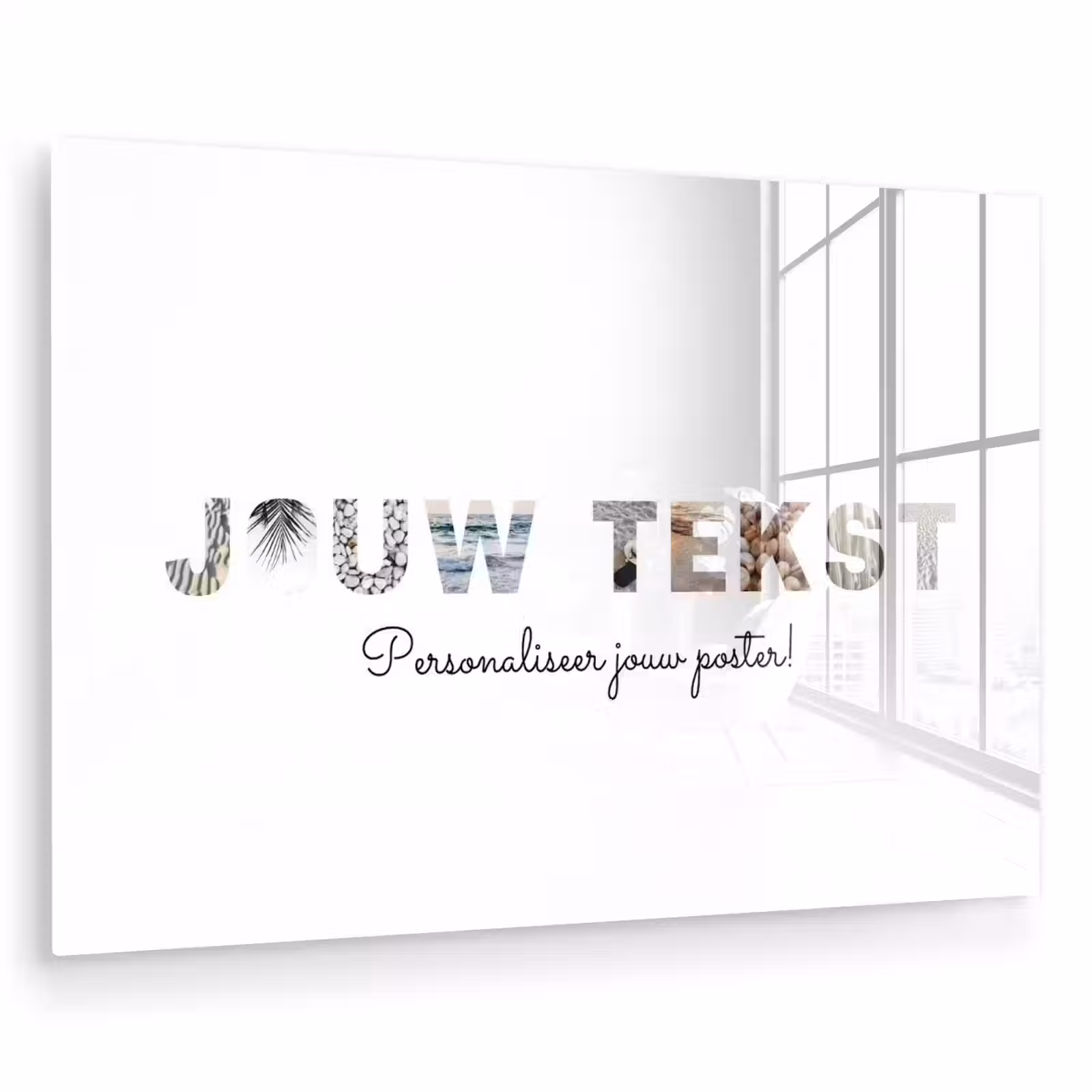 Gepersonaliseerd glas schilderij - Jouw Tekst - Lettercollage — 1