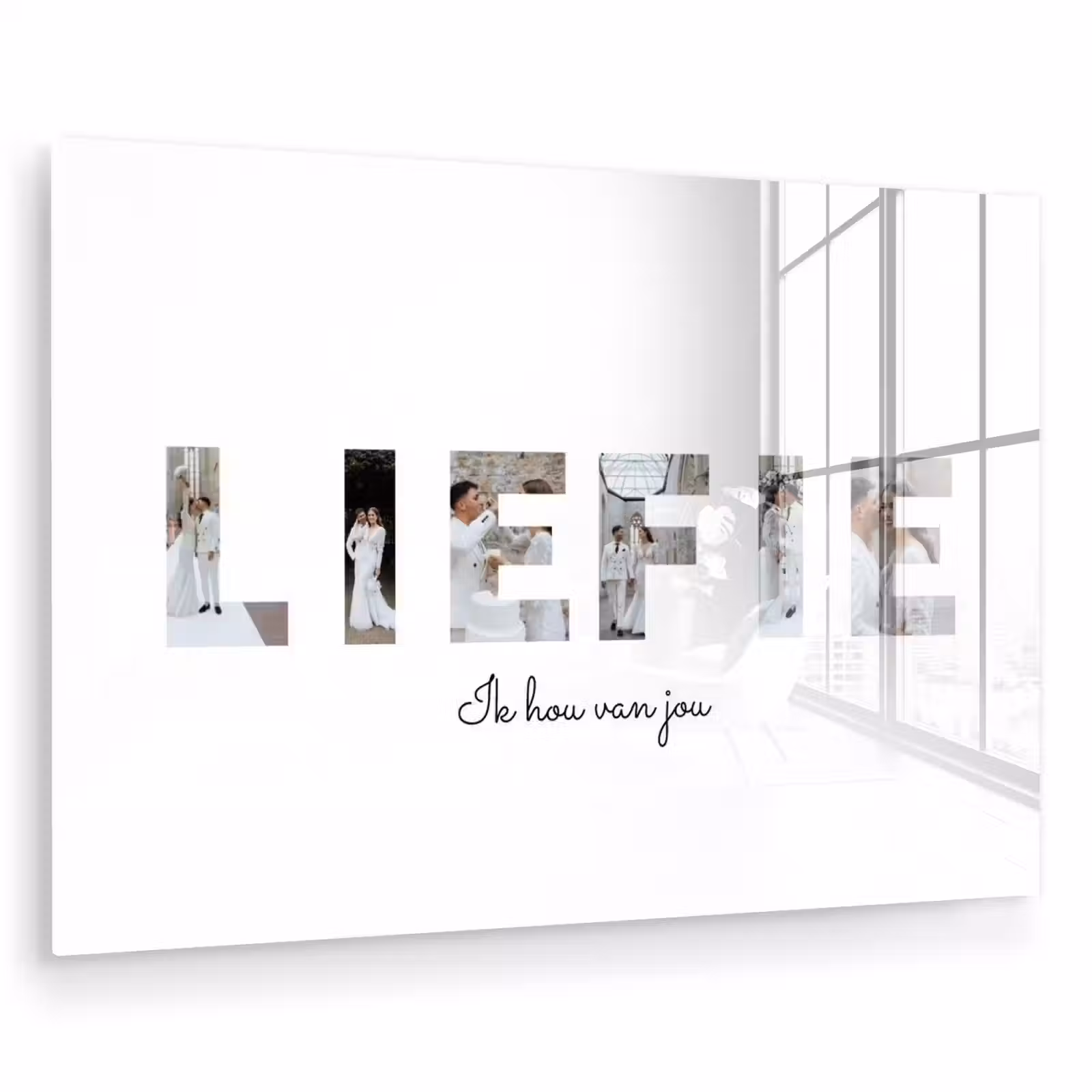 Gepersonaliseerd glas schilderij - Liefie - Lettercollage — 1