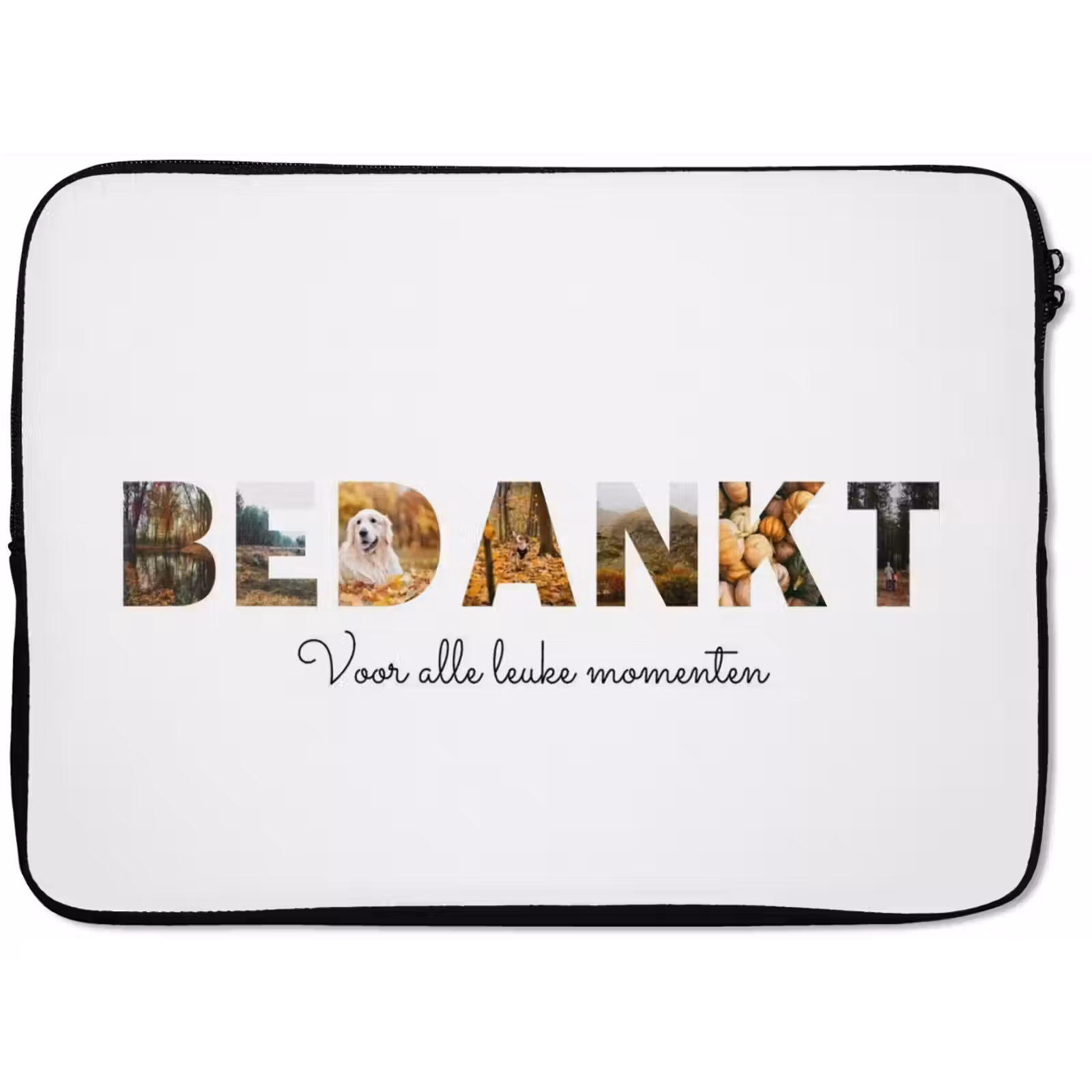 Gepersonaliseerde laptophoes - Bedankt - Lettercollage — 1