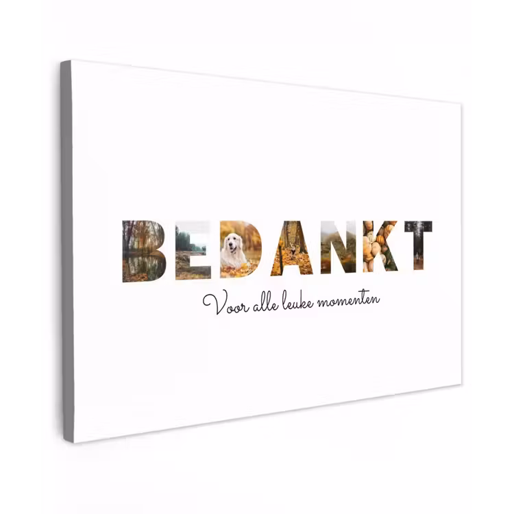 Gepersonaliseerd buiten canvas - Bedankt - Lettercollage — 1