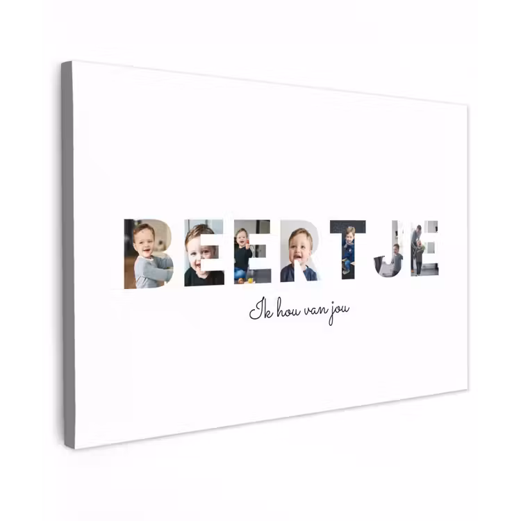 Gepersonaliseerd buiten canvas - Beertje - Lettercollage — 1