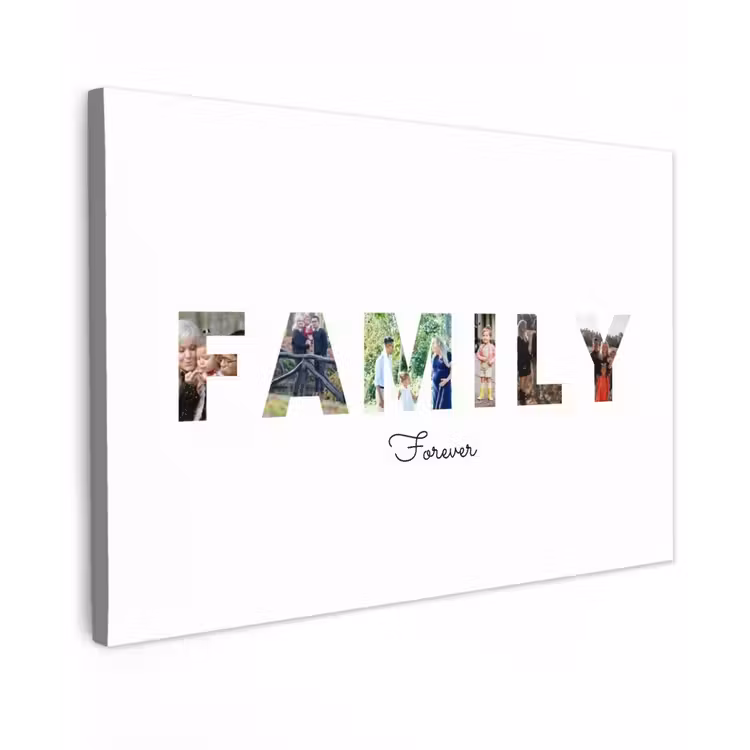 Gepersonaliseerd buiten canvas - Family - Lettercollage — 1