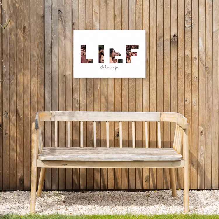 Gepersonaliseerd buiten canvas - Lief - Lettercollage — 3