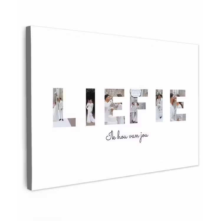 Gepersonaliseerd buiten canvas - Liefie - Lettercollage — 1