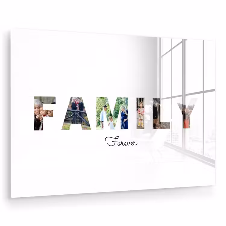 Gepersonaliseerd glas schilderij - Family - Lettercollage — 1