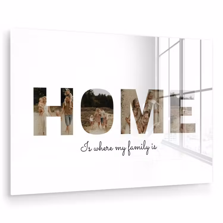 Gepersonaliseerd glas schilderij - Home - Lettercollage — 1