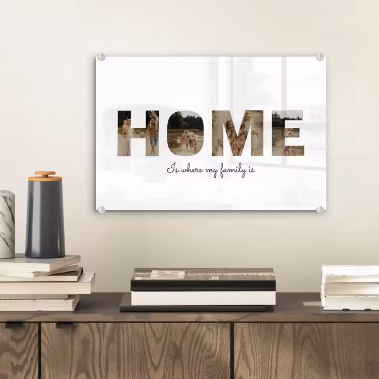 Gepersonaliseerd glas schilderij - Home - Lettercollage — 2