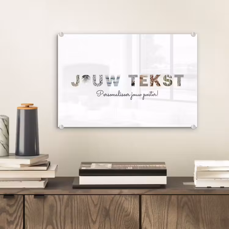 Gepersonaliseerd glas schilderij - Jouw Tekst - Lettercollage — 2