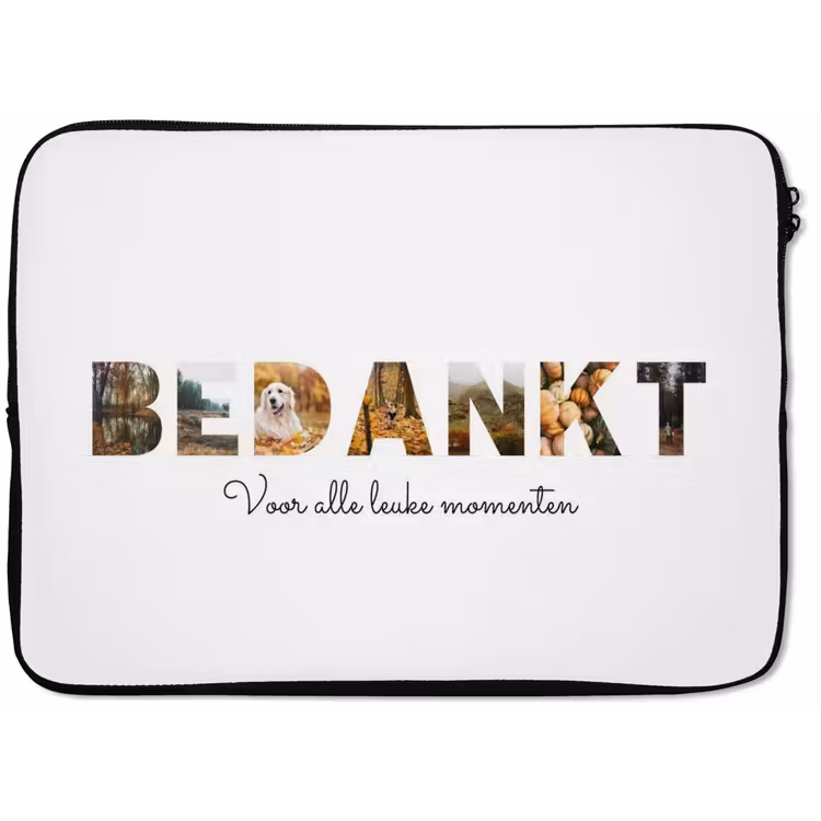 Gepersonaliseerde laptophoes - Bedankt - Lettercollage — 1