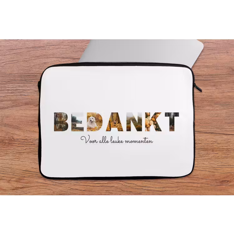 Gepersonaliseerde laptophoes - Bedankt - Lettercollage — 2