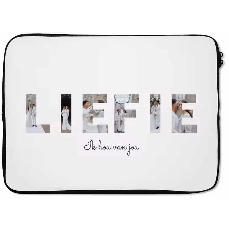 Gepersonaliseerde laptophoes - Liefie - Lettercollage — 1