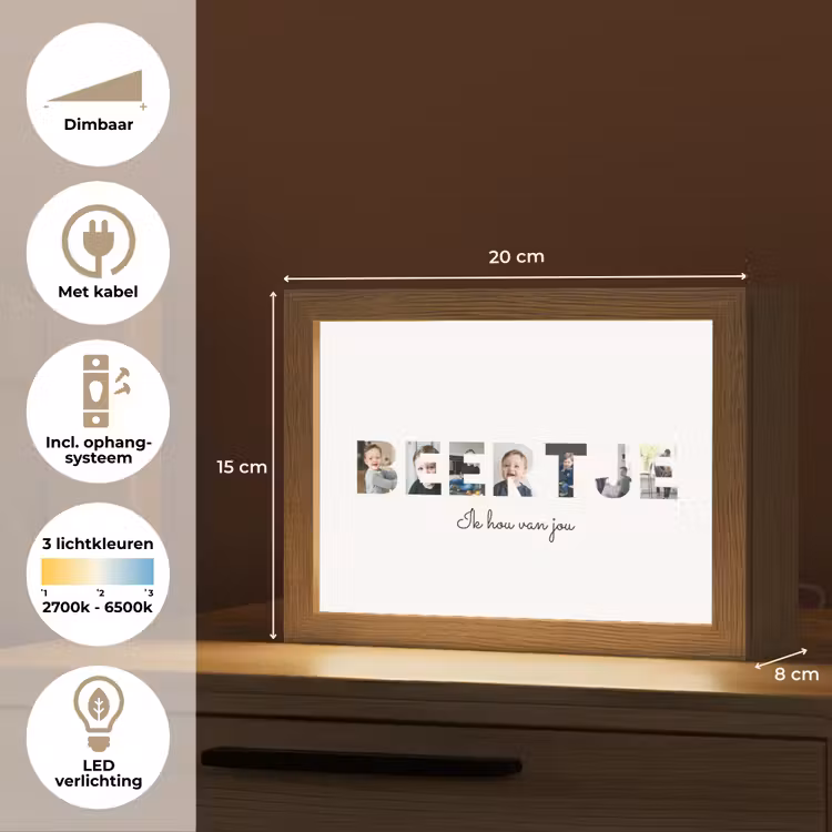 Gepersonaliseerde Lightbox - Beertje - Lettercollage — 6