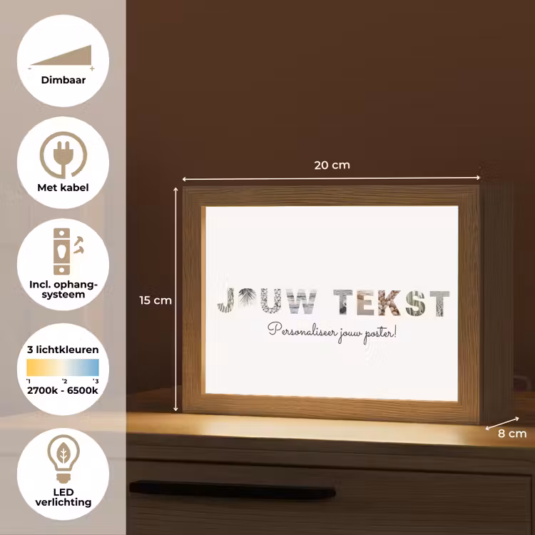Gepersonaliseerde tafellamp - Jouw Tekst - Lettercollage — 6