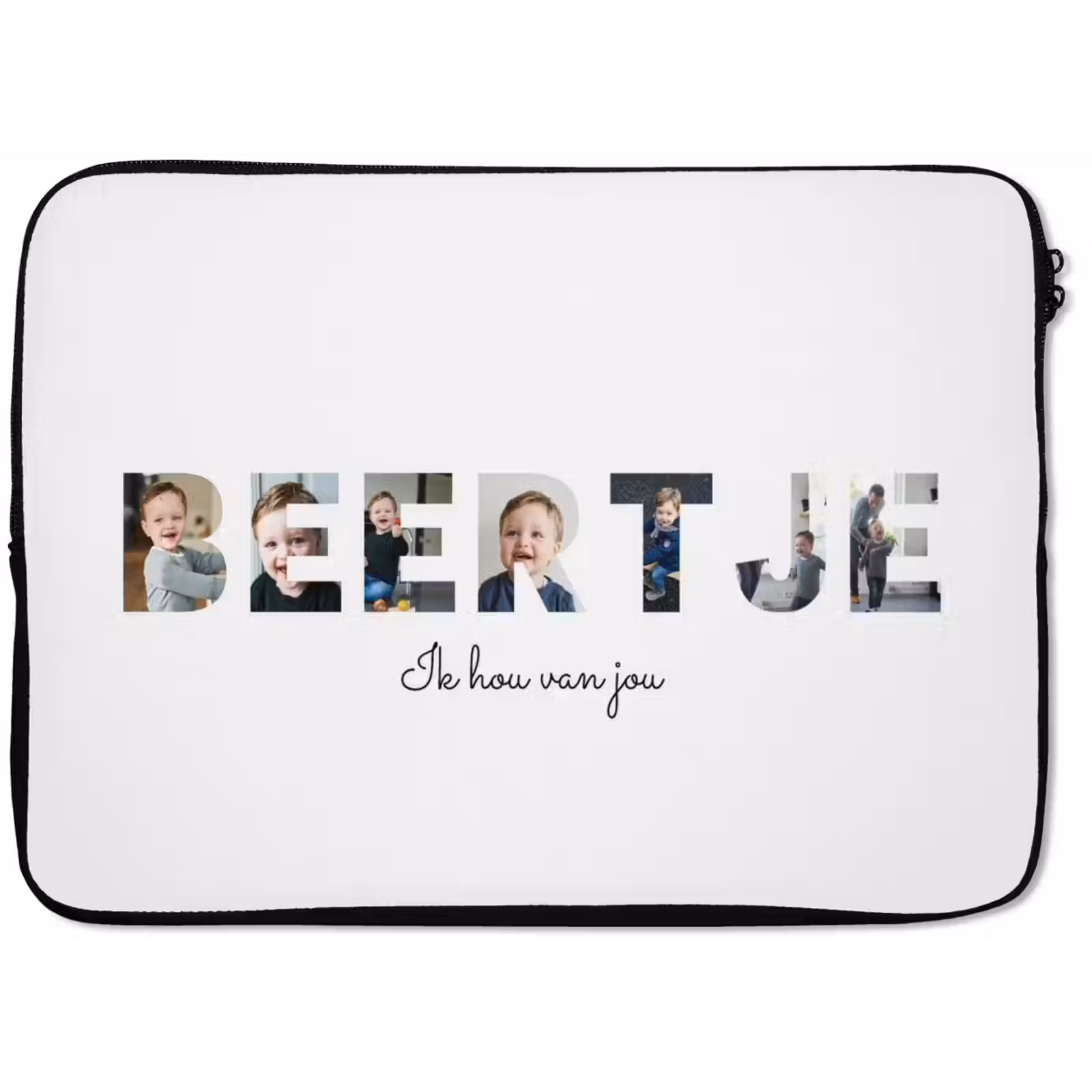 Gepersonaliseerde laptophoes - Beertje - Lettercollage — 1