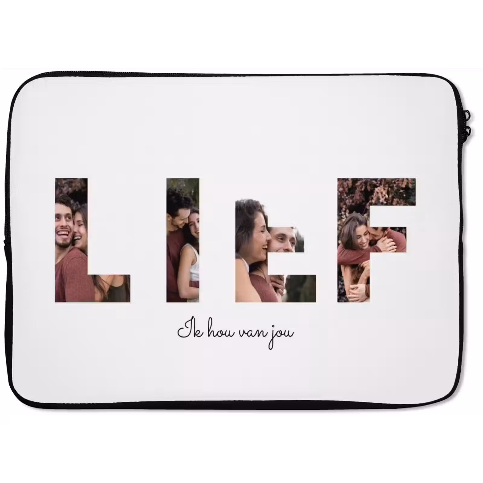Gepersonaliseerde laptophoes - Lief - Lettercollage — 1