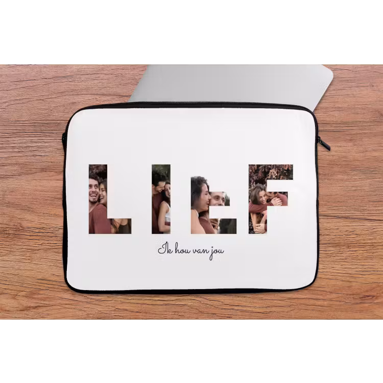 Gepersonaliseerde laptophoes - Lief - Lettercollage — 2