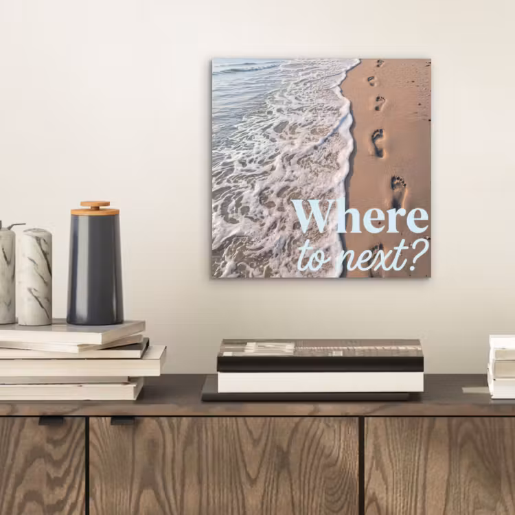 Aluminium schilderij - Where to next - Strand - Voetstappen — 2