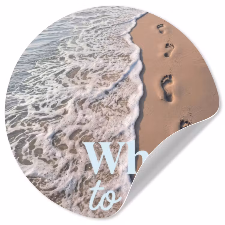 Behangcirkel - Where to next - Strand - Voetstappen — 1